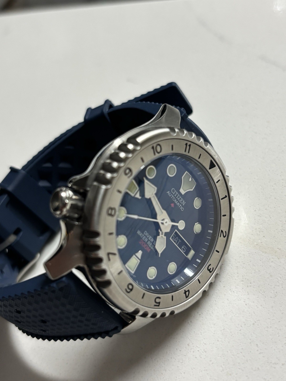 Citizen NY0040-17L + Sapphire Crystal , Yobokies Insert & Strapcode FKM
