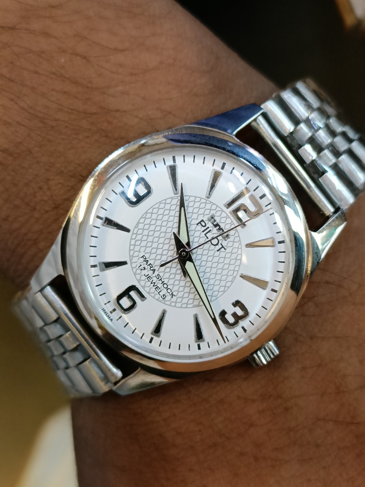 REFURBISHED HMT PILOT 17J WINDING WHITE DIAL 0231 INDIA MEN’S WORKING CONDITION