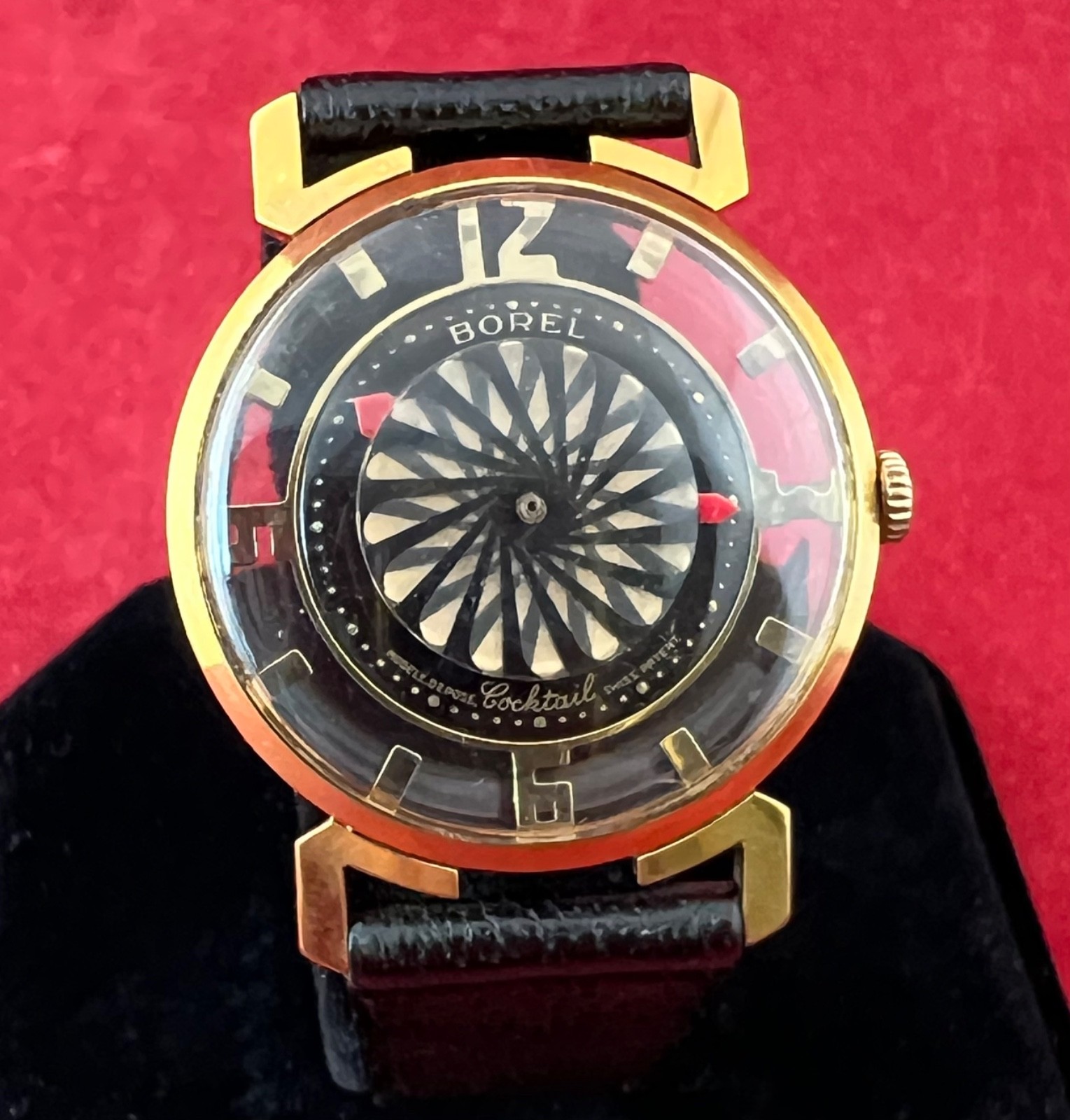 BOREL / SYNCHRON COCKTAIL WATCH BLOOMING FLOWER MYSTERY DIAL, SKELETON 17J SWISS