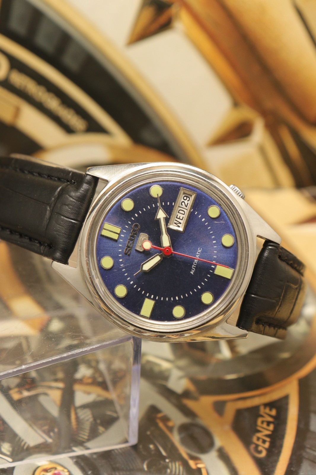 Vintage Seiko 5 Automatic Blue Dial Wrist Watch For Men’s Japan Movement 6309.