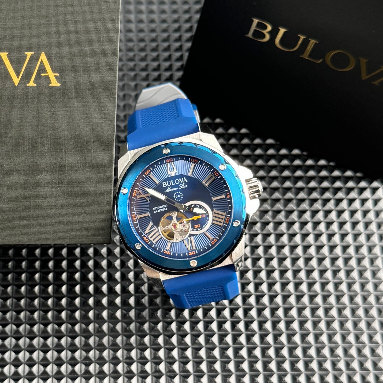 Bulova Marine Star Automatic Blue Dial Dial 98A303 Men’s Watch 45mm