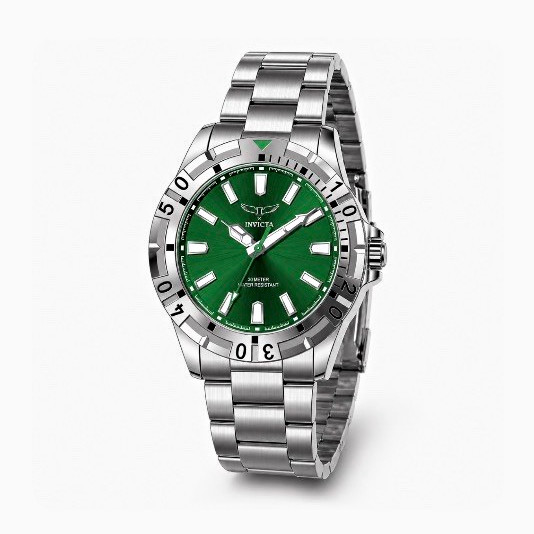 Invicta Specialty Men’s Diver 42mm Green Dial SS Bracelet Quartz 200m