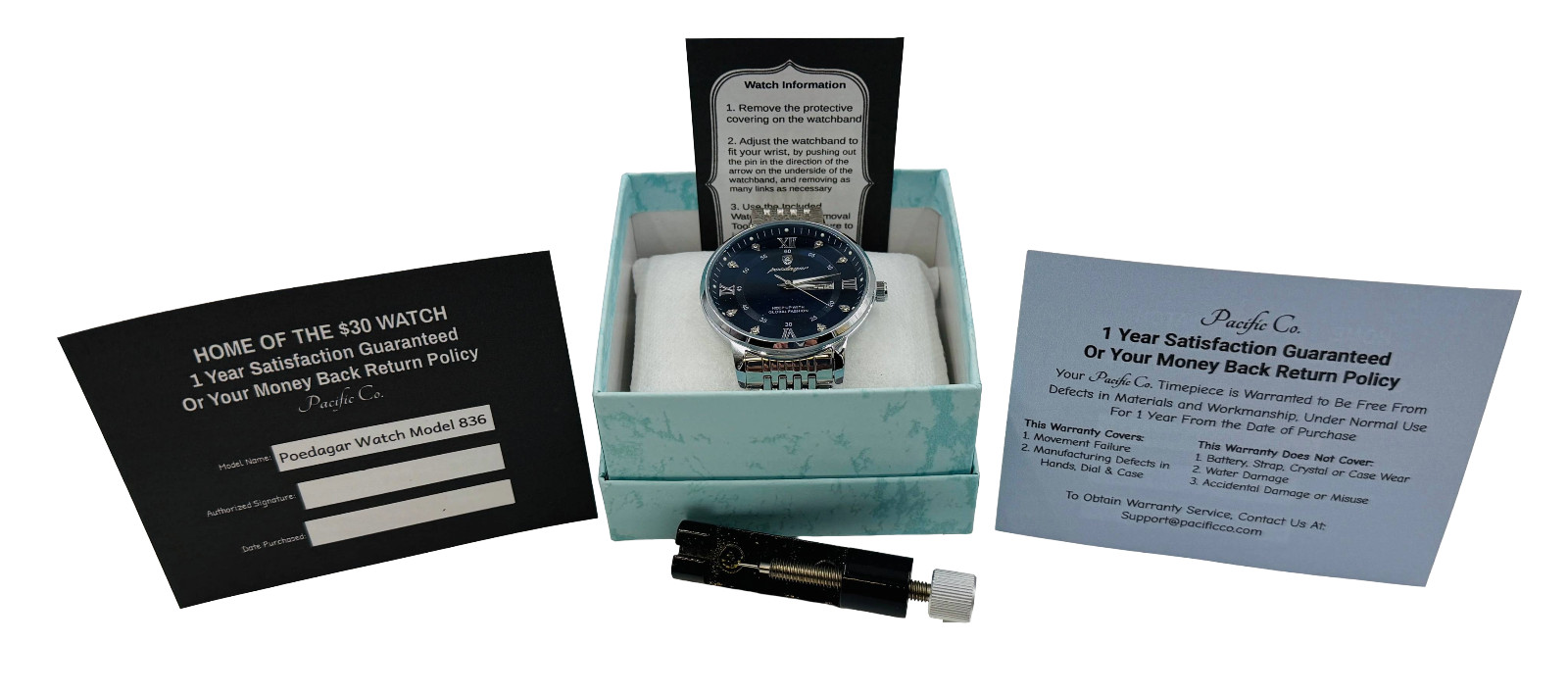 Day/Date Quartz Watch Available in Several Watch Dial Colors 41mmStainless Steel