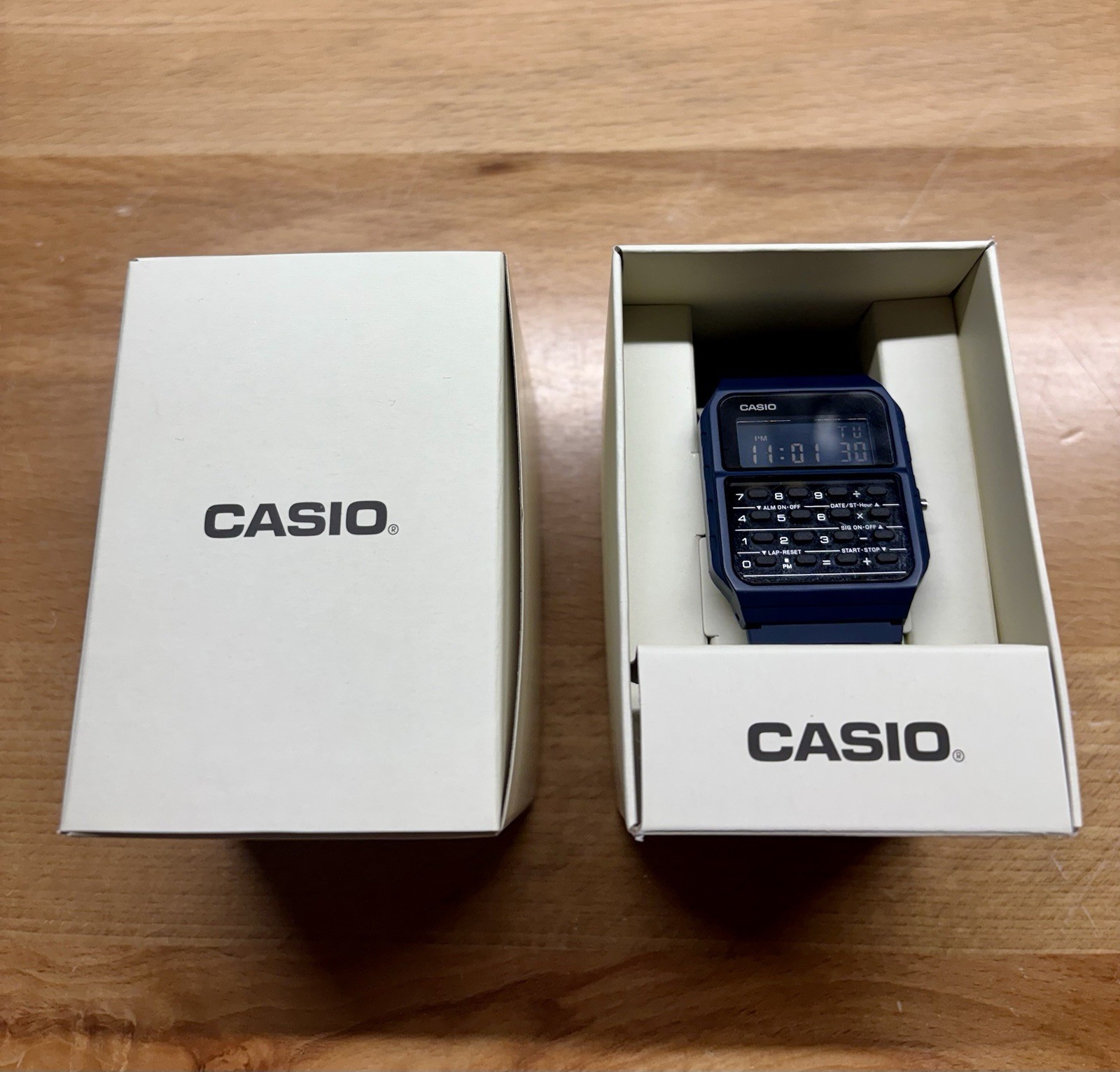 Casio CA53WF-2B, Calculator Navy Blue Watch, Resin Strap, Alarm w/ Box & Papers