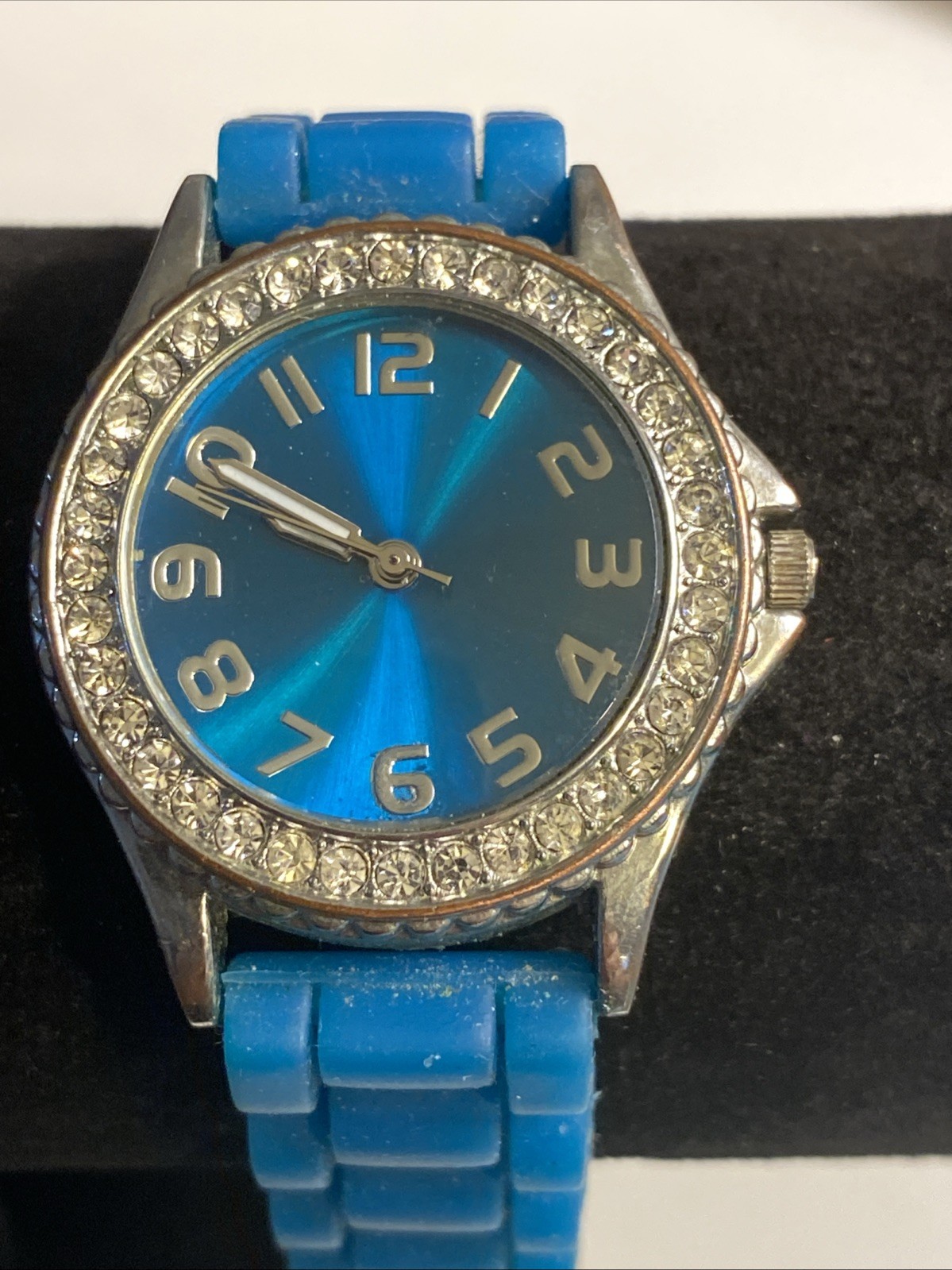 Casual Rhinestone Jelly Gel Silicone Band Quartz Analog Wrist Watch Women Girls