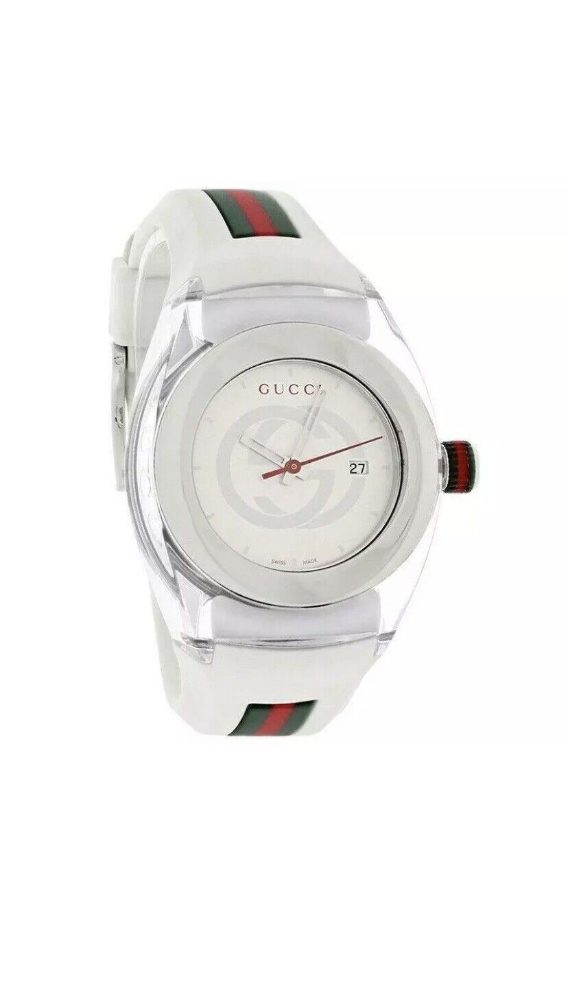 Gucci Sync L YA137302 White Dial Rubber Strap Women’s Watch Refurbished