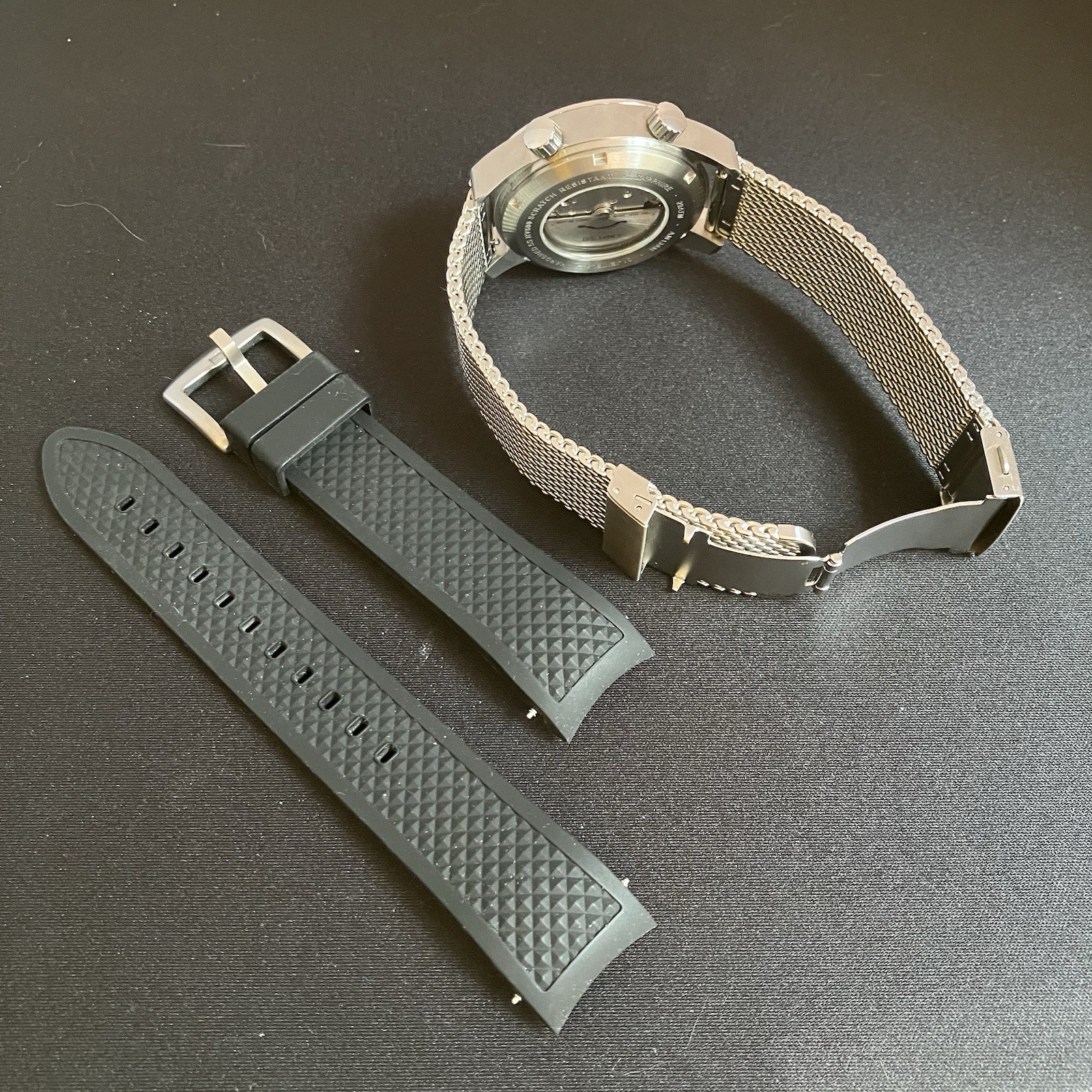 BERNY 41.5mm Automatic Compressor Dive Watch Sunray dial extra mesh strap