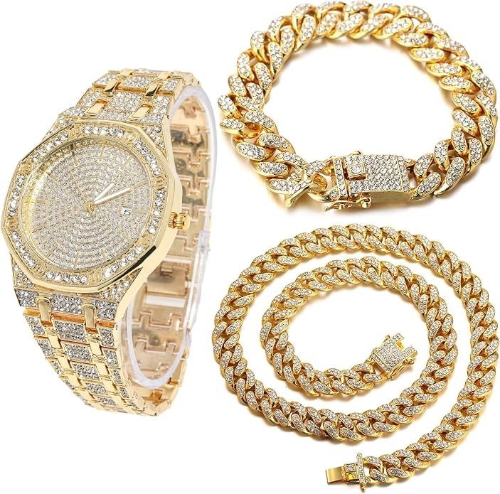 Halukakah Diamond Watch for Men – The Elite – 18K Real Gold/Platinum White Gold