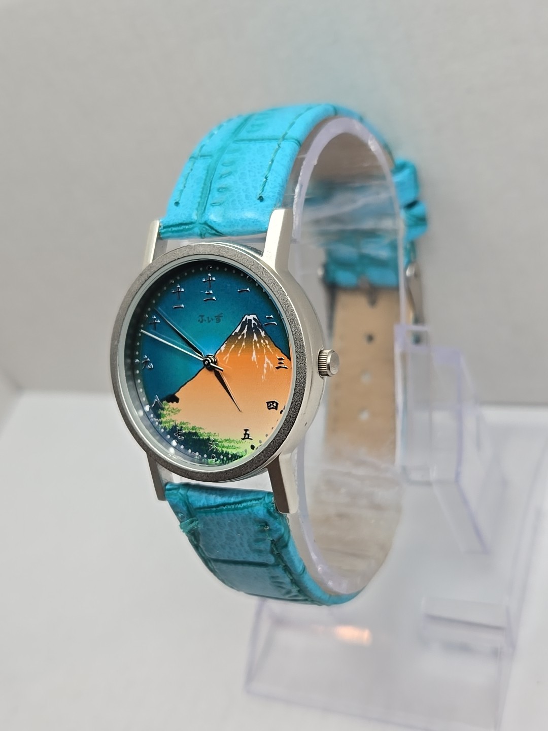 J Axis Modern Timepiece Mt Fuji Ukiyo E Art Dial Analog Quartz Watch New Battery