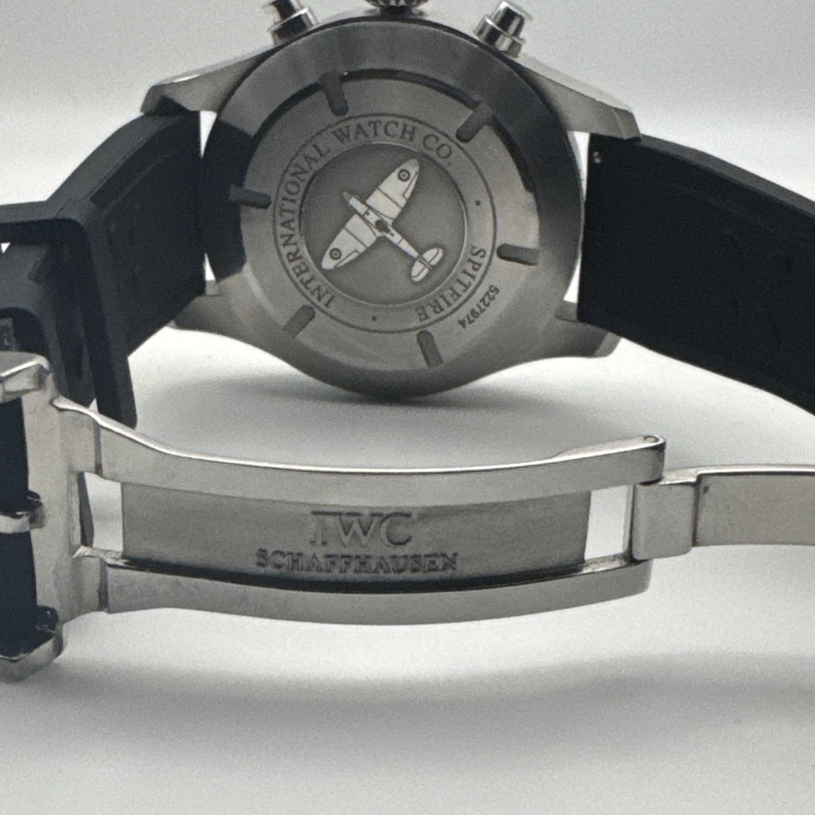 IWC Spitfire Flyback Chronograph IW387802 41mm Grey Dial Rubber Strap