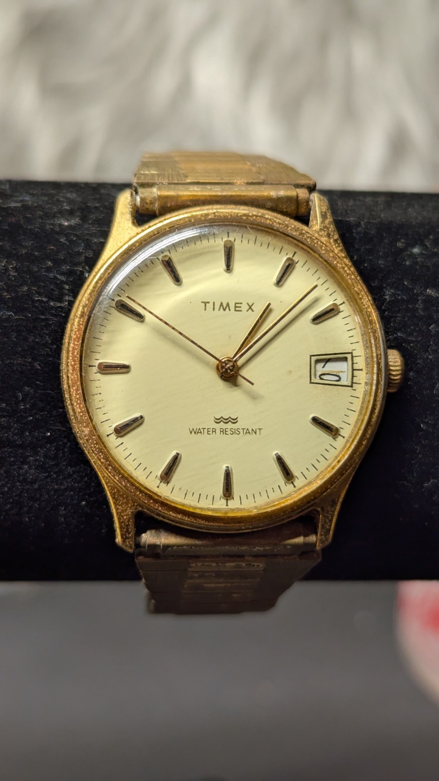 Vintage Timex Watch Gold Tone Stretch Band For Parts Or Repair 7.5″ Philippines