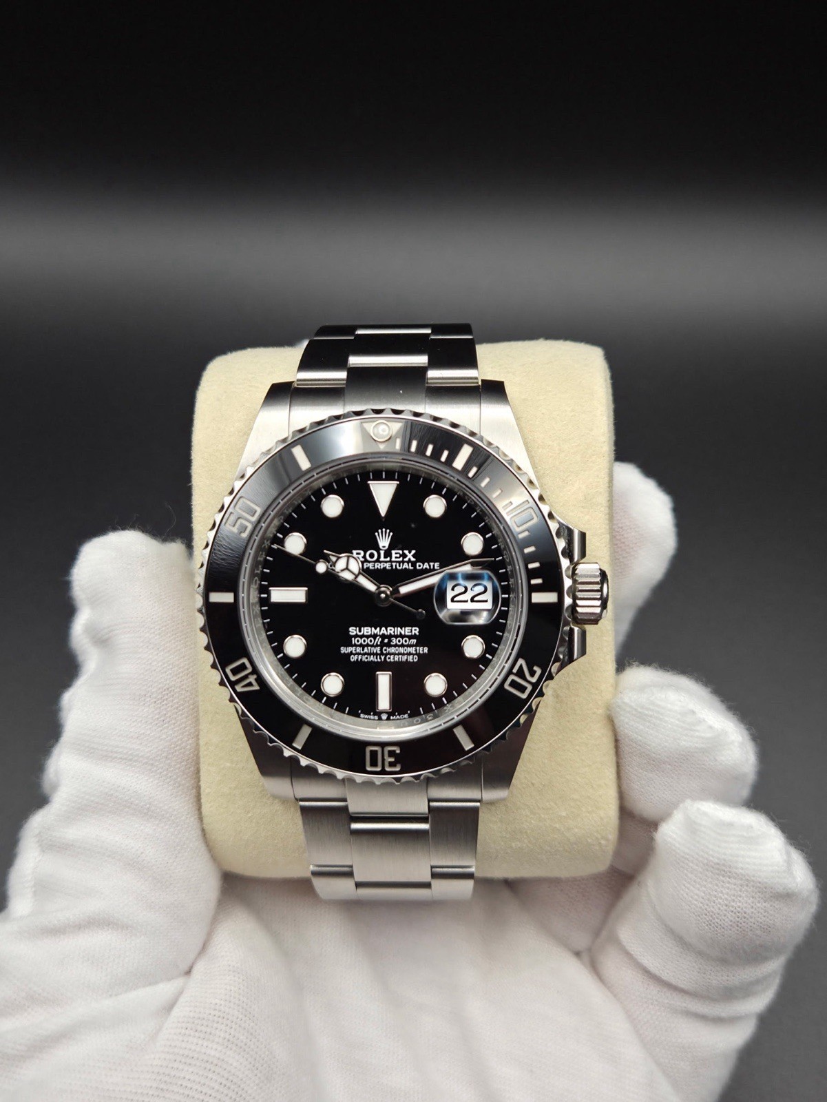 Rolex Submariner 126610LN Silver Oyster Bracelet with Black Bezel