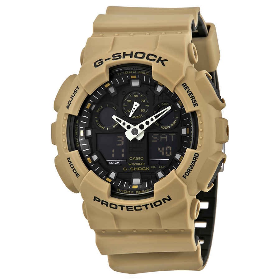 Casio G-Shock Black Dial Men’s Sand Beige Sports Watch GA100L-8A