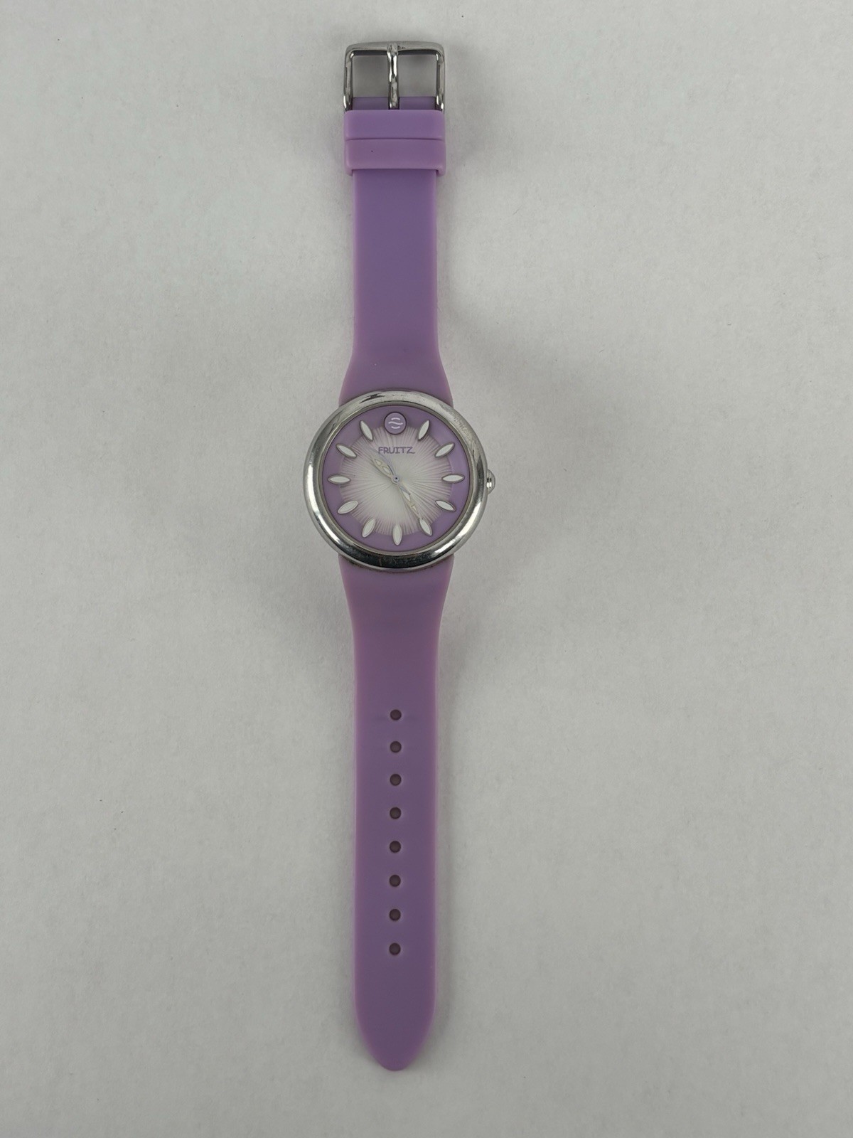 Fruitz 35mm Silver Tone Quartz Watch w/ Natural Frequency Technology & Band