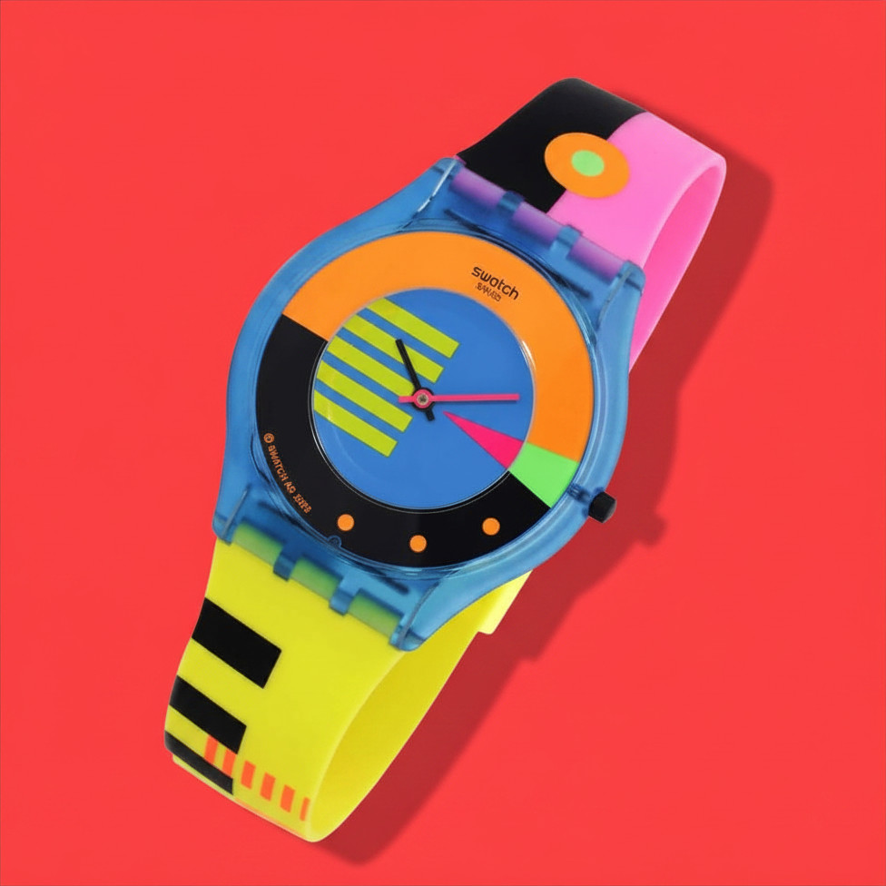 Swatch Neon Flumotions SS08S101 Quartz Unisex Analog Multicolor Silicone Watch