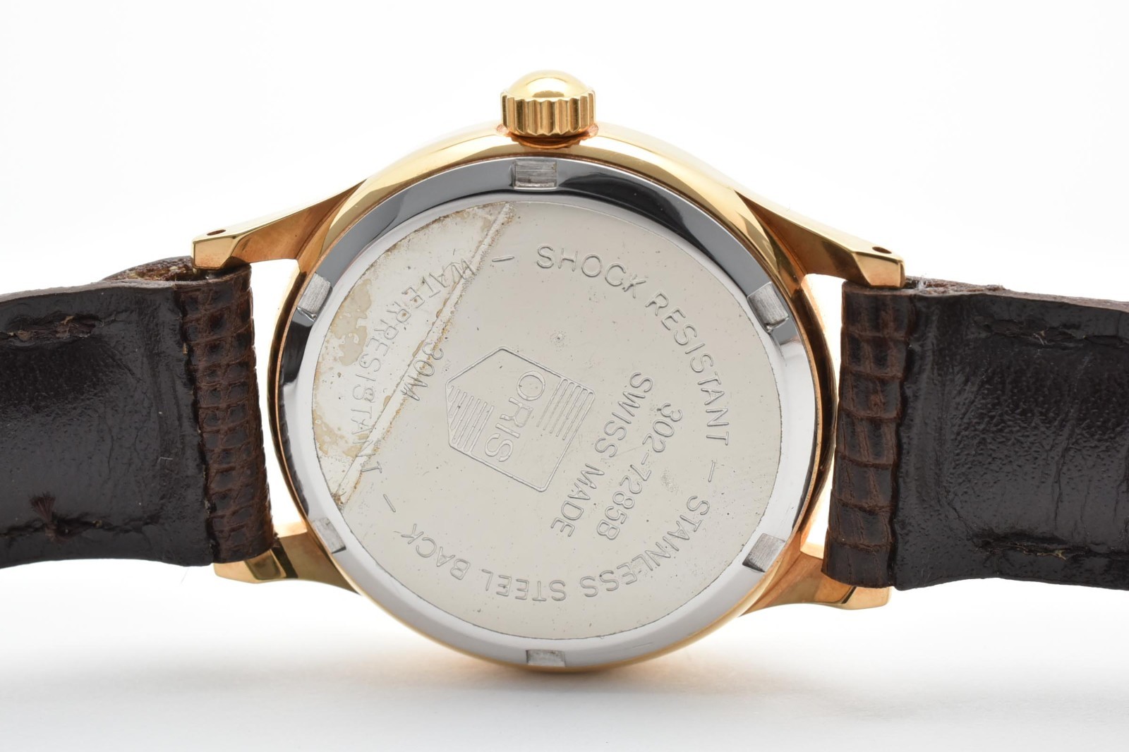 [NEAR MINT] ORIS Pointer Date 302-7285B 17Jewels Manual Gold White Men’s Watch