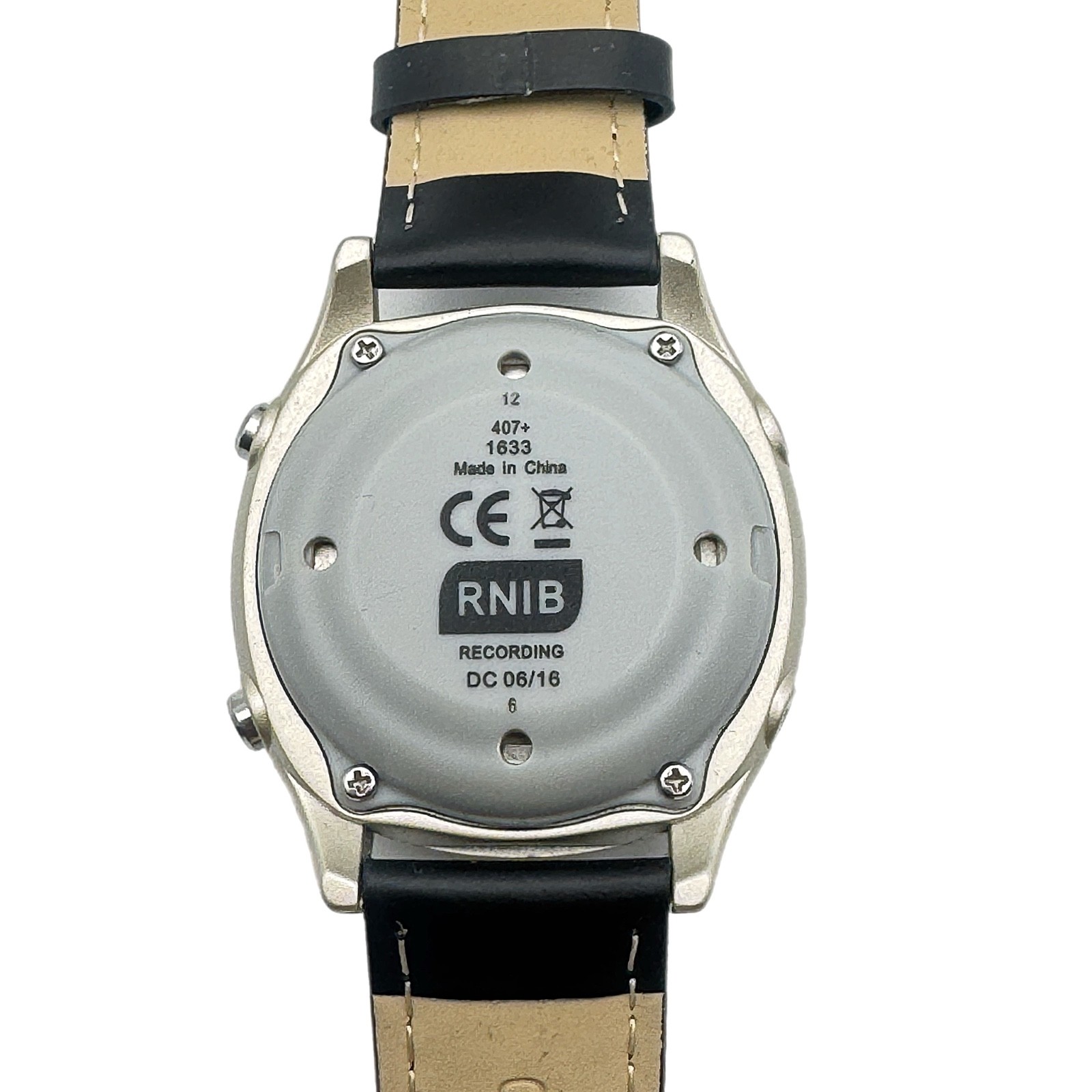 Lifemax RNIB Atomic Talking Watch Model 407 White Dial Leather Strap Working VGC
