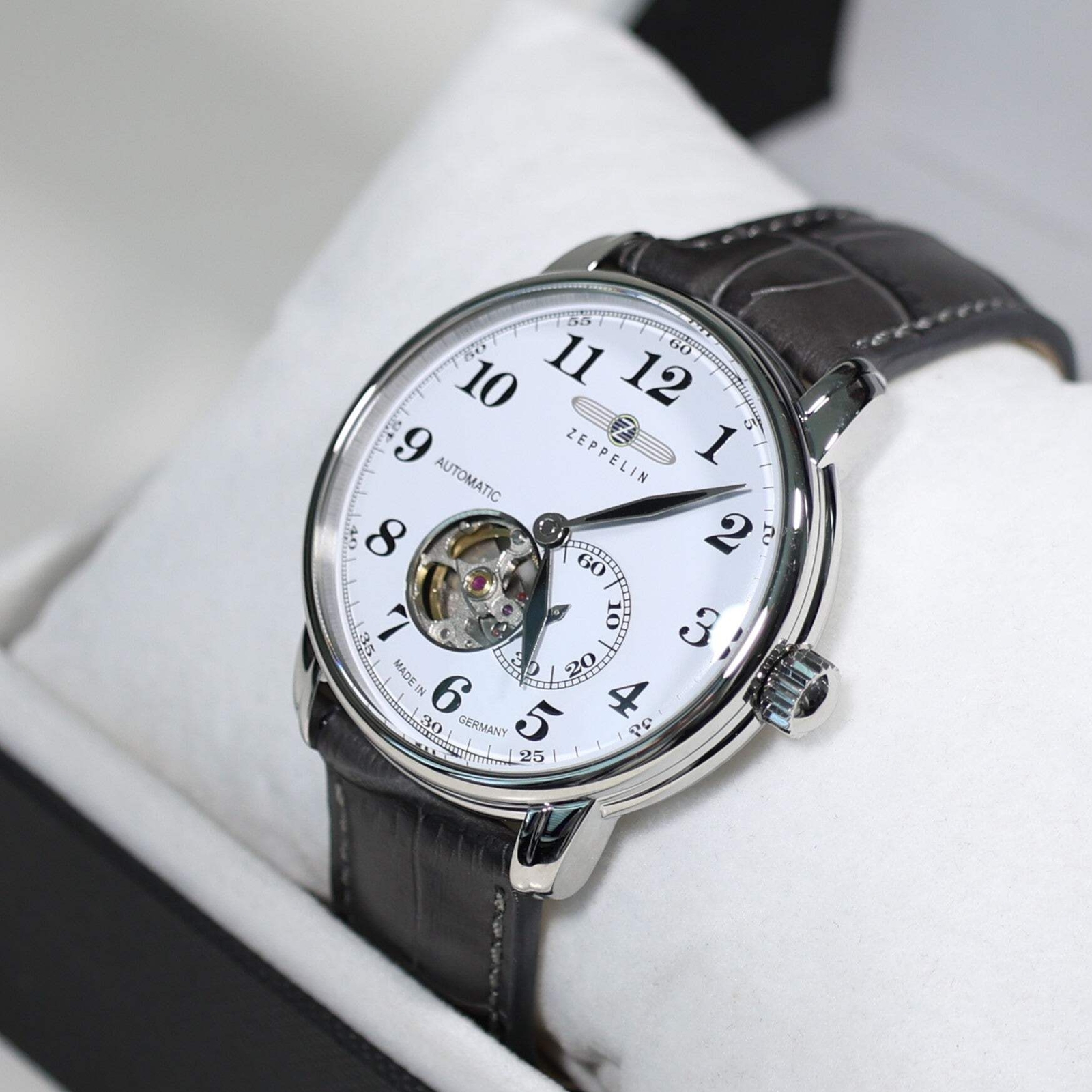 Zeppelin LZ127 Graf Zeppelin Automatic Men’s Skeleton White Dial Watch 7666-1