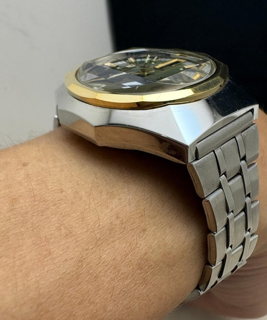 Orient Hiace 5-Face Cut Glass Automatic Watch 39mm Stainless Steel Bracelet 70s