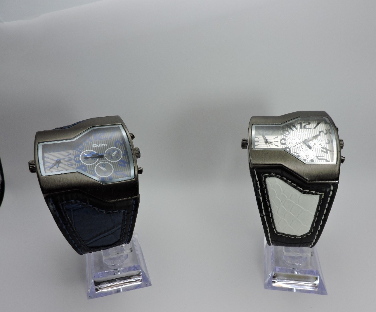 Lot of two Oulm Unique Quartz Analog Dark Blue Dial Men Watch.