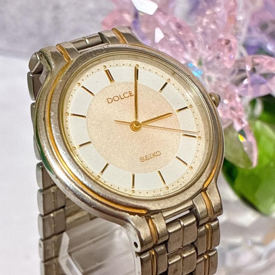 Working Seiko Dolce Quartz Watch, Battery Replaced, Glitter Dial, Vintage