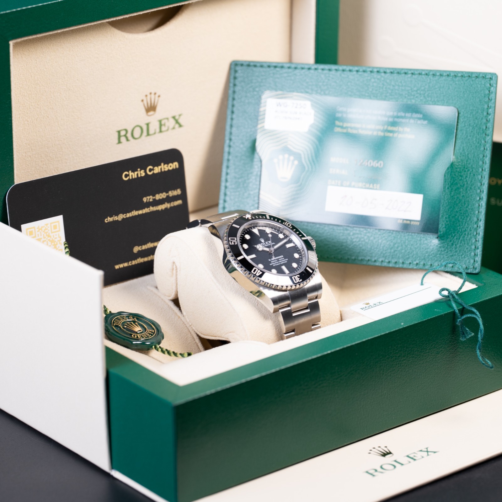 Rolex Submariner 41mm Black Dial — Ref. 124060 — 2022 — Complete Set W/White Tag