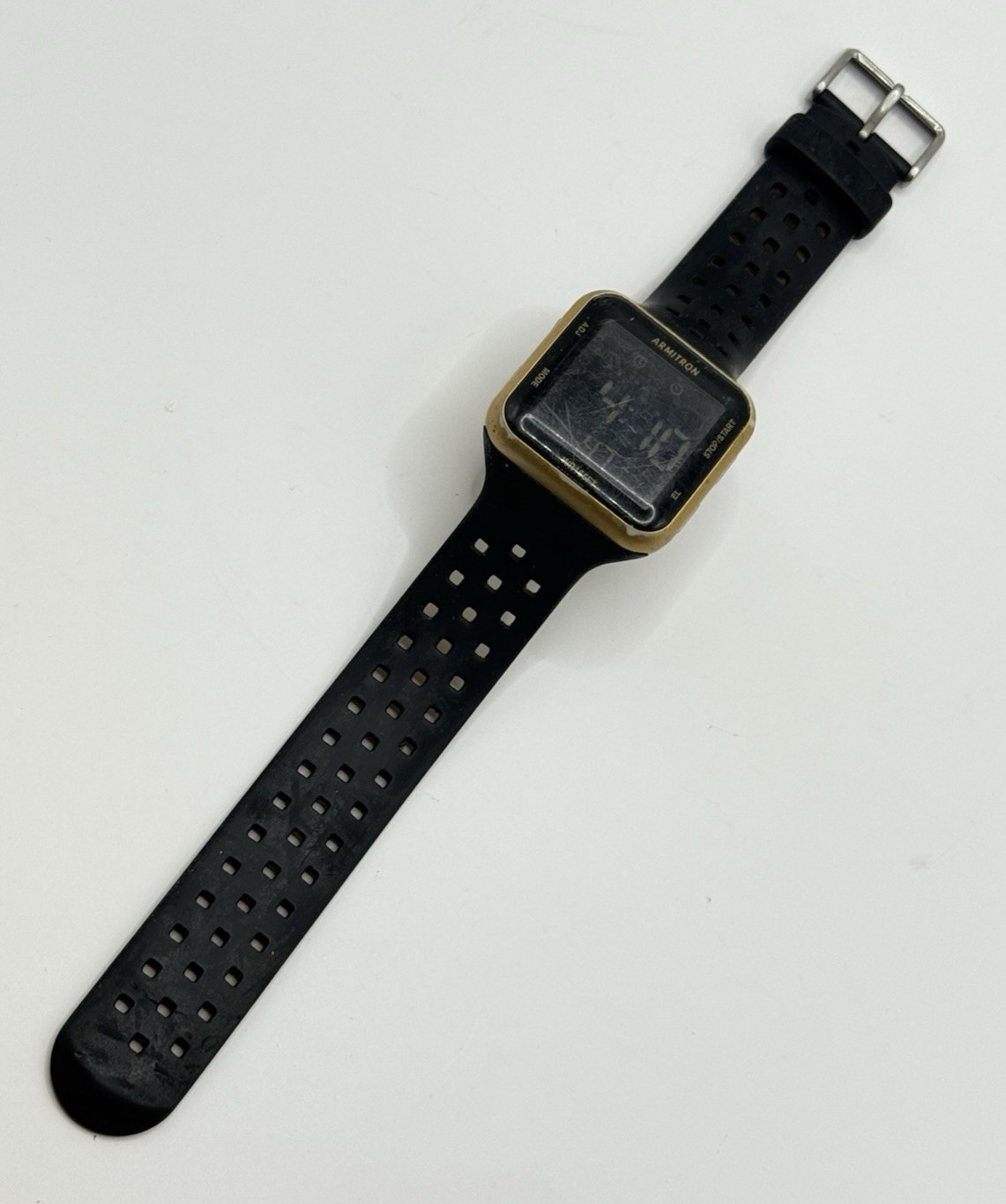Armitron Pro Sport Unisex ZM1212 Gold Black Silicone 38mm Quartz Digital Watch