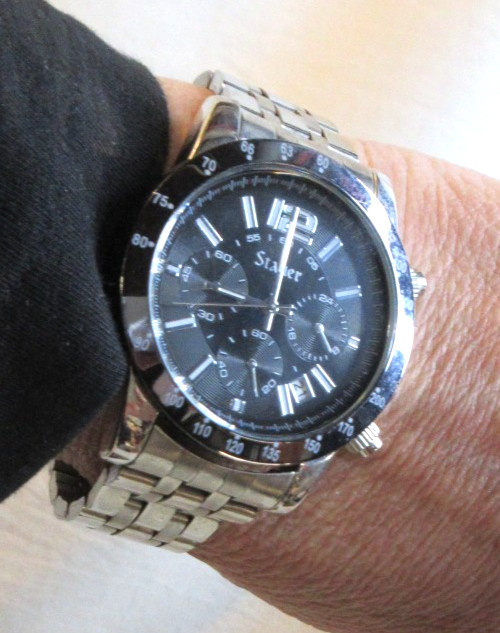 STAUER~ JET SETTER~ MEN’S CHRONOGRAPH WATCH~BOX, INSTRUCTION & CLEANING CLOTH