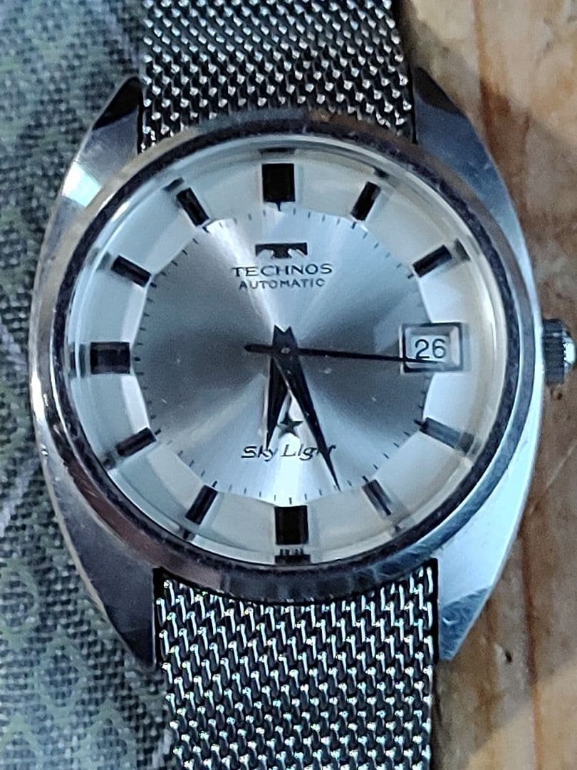Technos Sky Light Automatic Mens Wristwatch Vintage Working from Japan