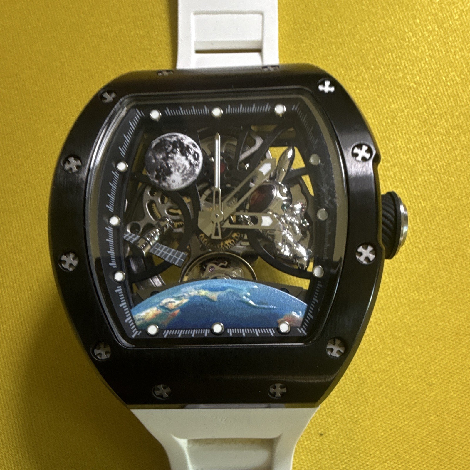 Invicta Automat S1 Rally Interstellar Skeleton Black Dial White Silicone (49010)