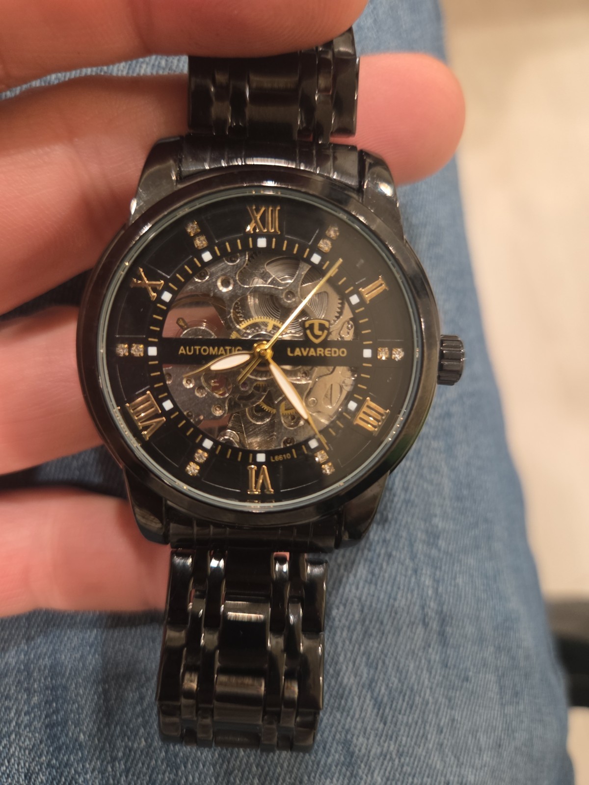 Automatic Lavaredo Luxury Skeleton Diamond Dial Stainless Steel Water-Resistant