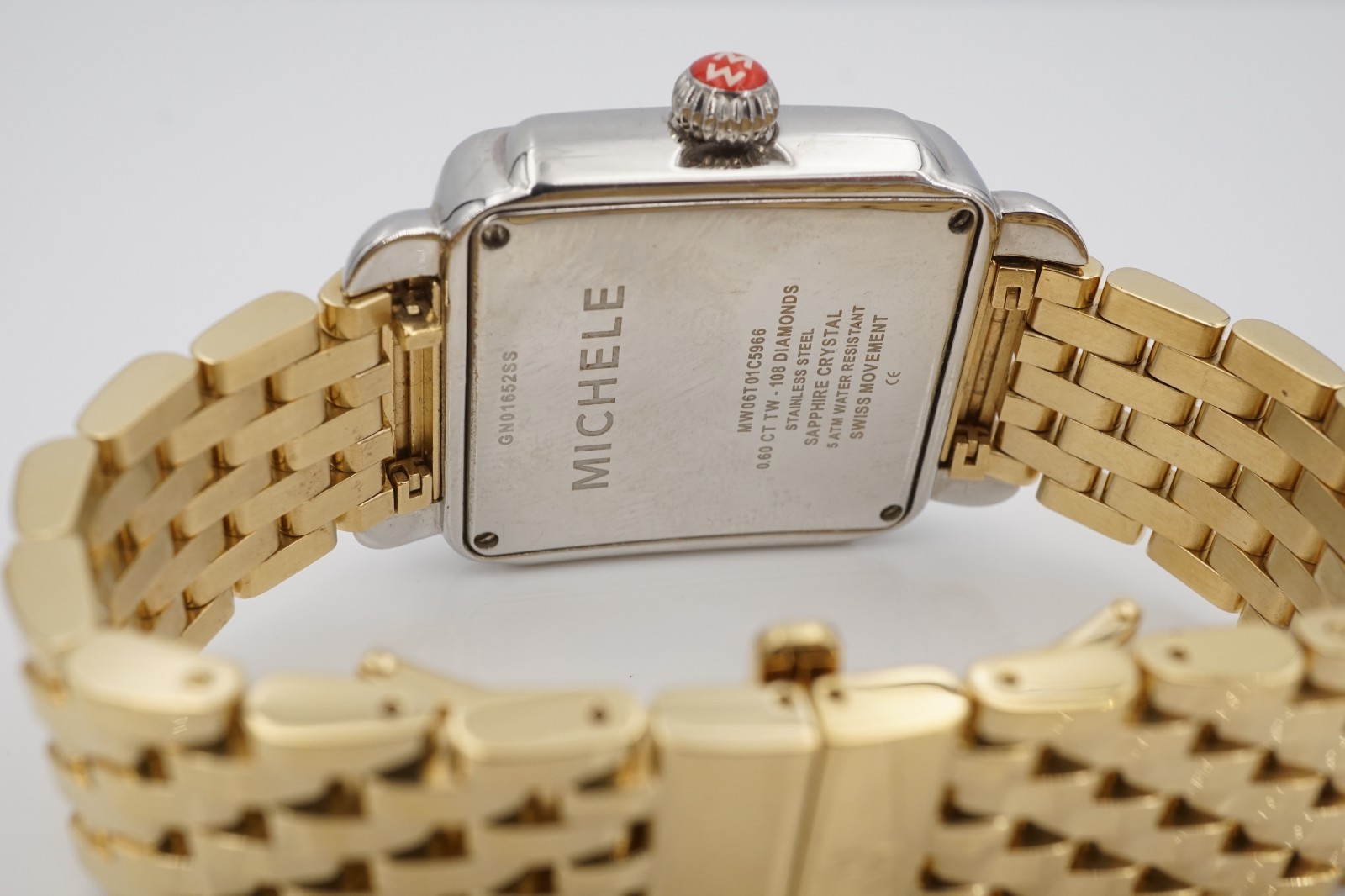 Michele Watch Deco Madison Diamond Bezel w/Box 6.75″ 33mm W1347
