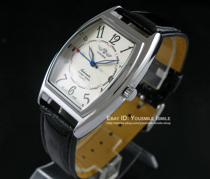 Luxury Leather Automatic Mechanical Skeleton Men Sport Date Wrist Watch Black