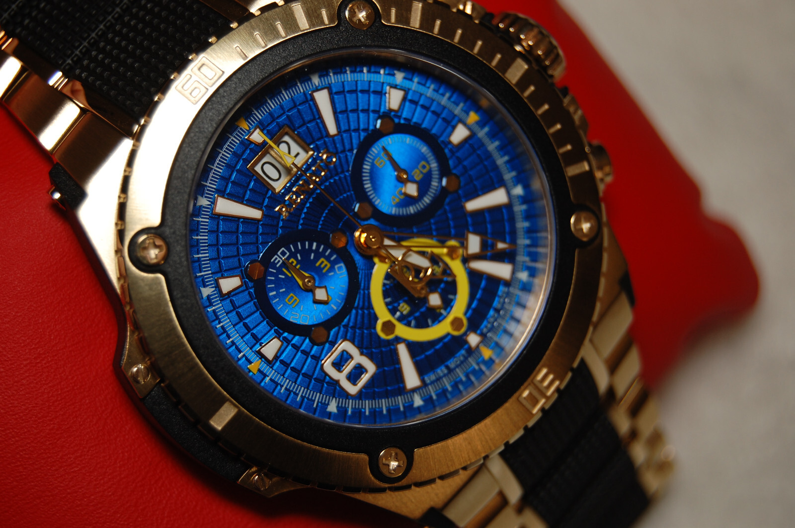 New Limited Edition Renato Calibre Buzo Swiss Chronograph Watch Blue Dial