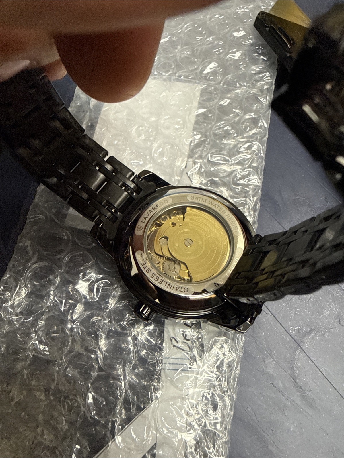 Lavaredo L6610 Automatic Skeleton Dial Wristwatch Black Stainless Steel