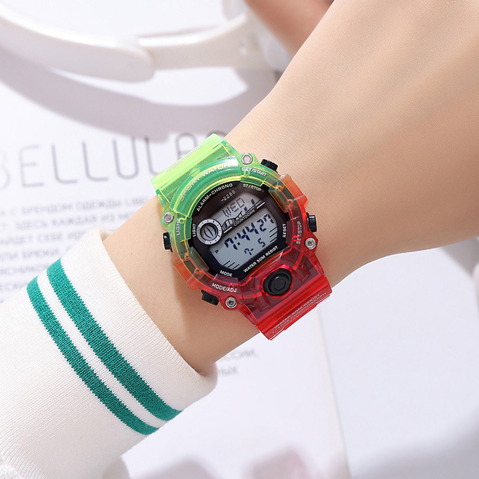 Round Dual Time Chronograph Countdown Sport Watch For Youth WYD NIC