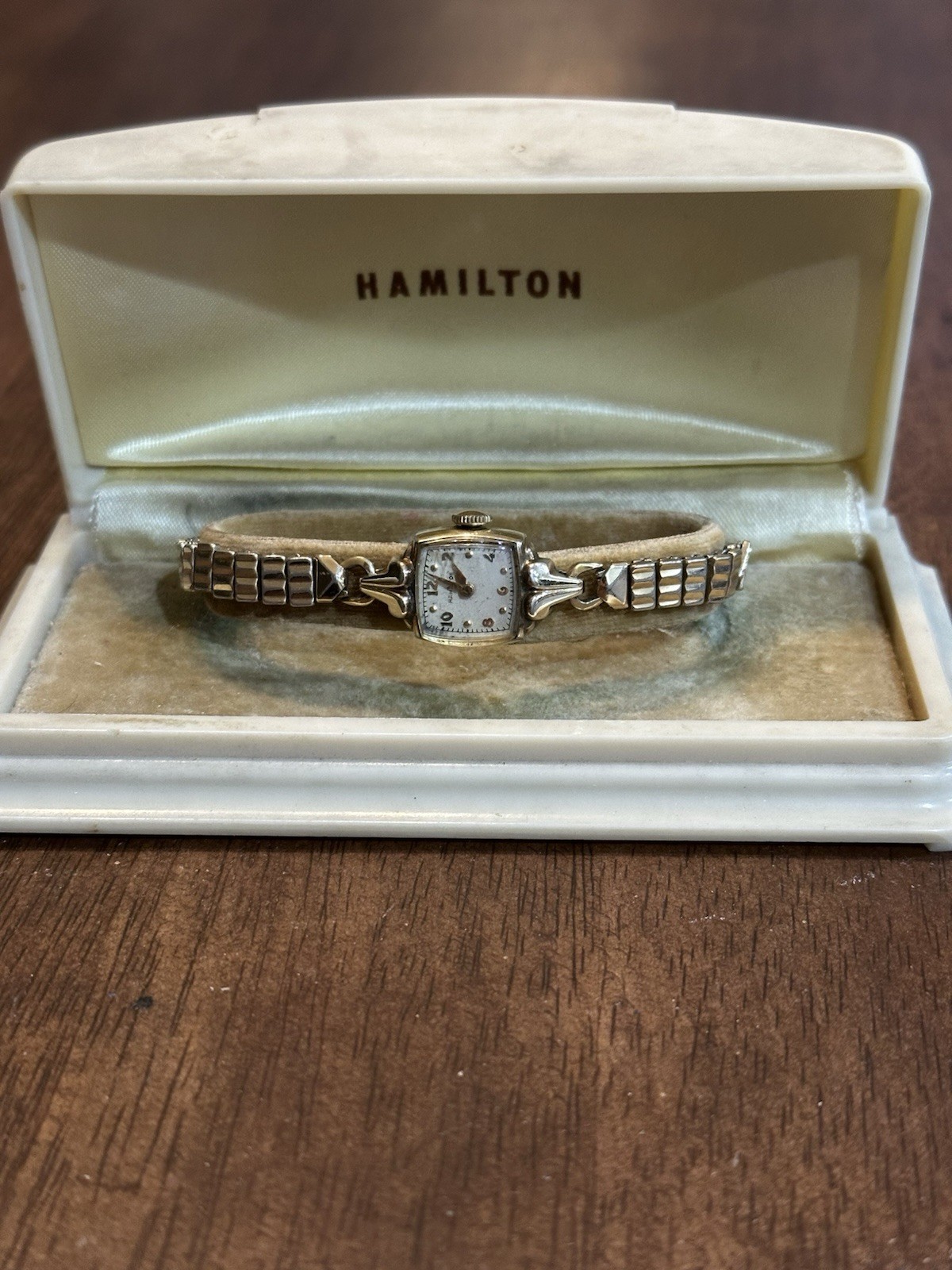 vintage 1940’s Hamilton ladies watch 10k gold filled w Art deco Box MONOGRAMMED