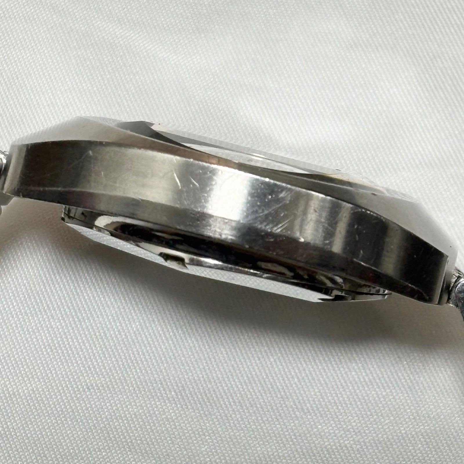 Technos Thunder Automatic Date Watch Black Dial Silver Bracelet Vintage