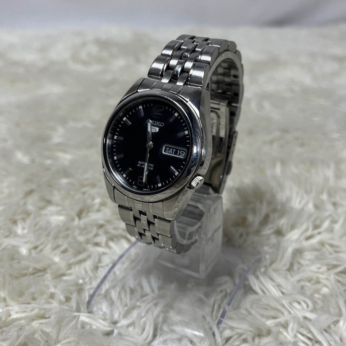SEIKO5 Automatic Black Dial Transparent Back Seiko Watch Seiko Five