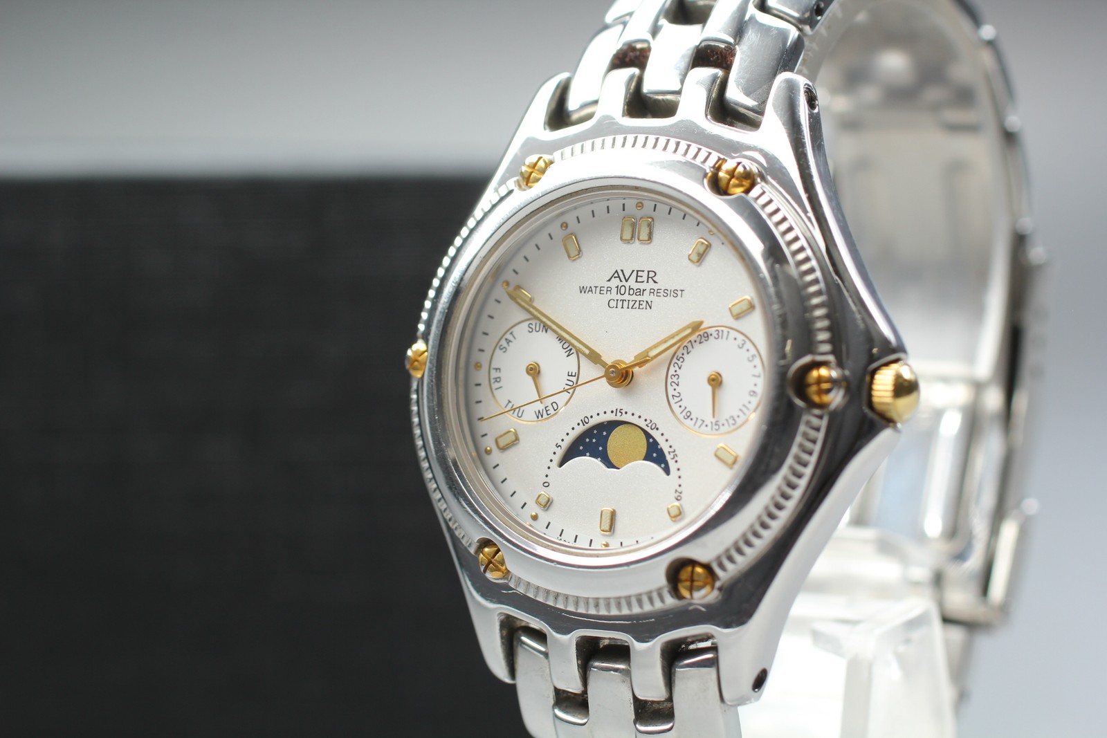 Citizen Junction White Double Face Quartz Watch 6320-K08102 Vintage 1995 JAPAN