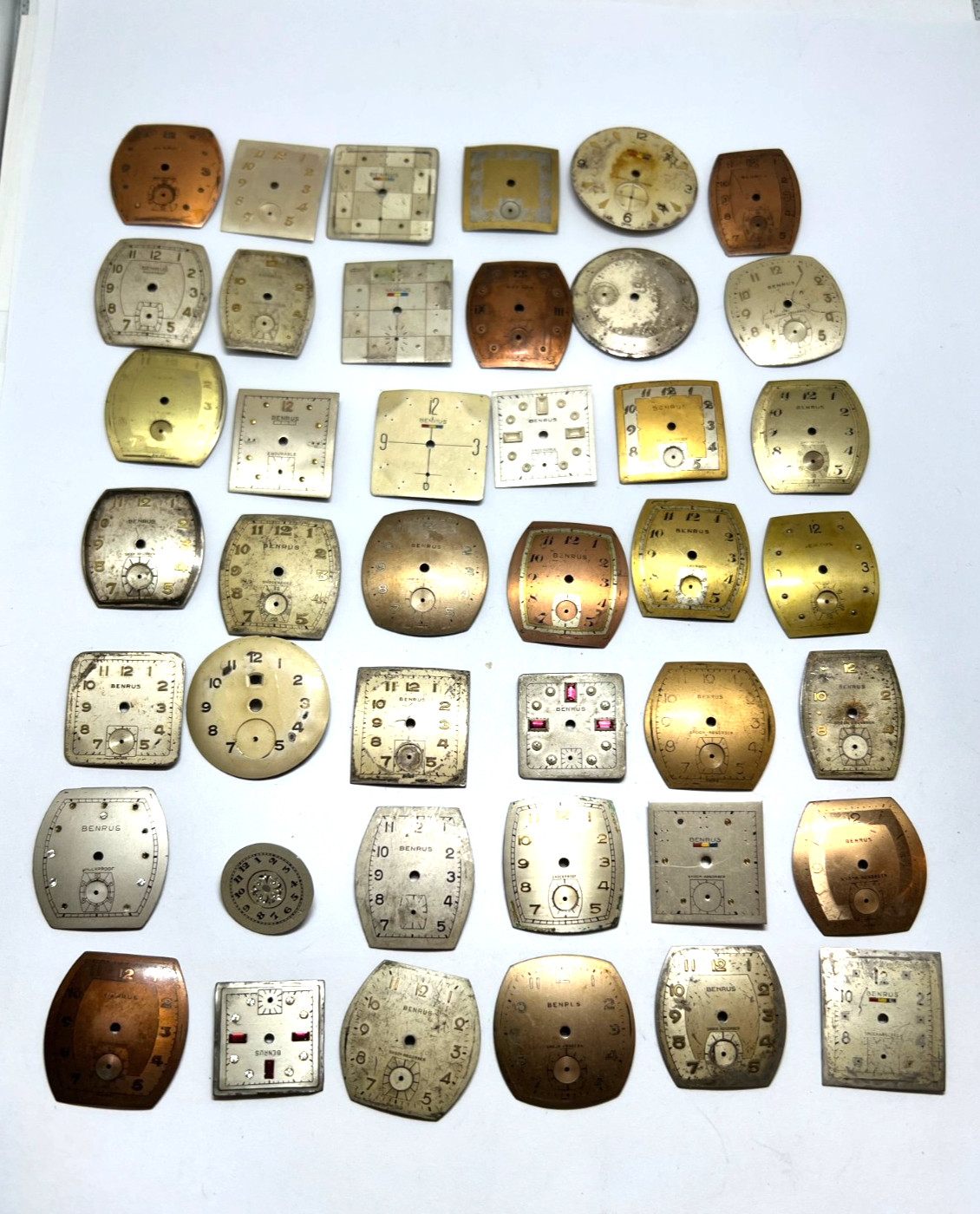 Vintage antique watch dials face various mix lot of 45 steampunk art repairs
