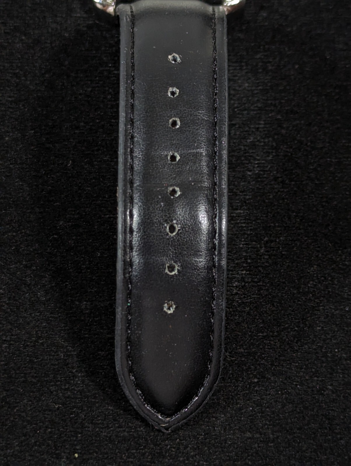 Studio Silver Tone Dial Crystal Accent Rectangle Case Black Band Watch 7.5 In