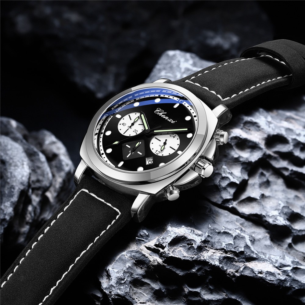 CHENXI Men Quartz Watch Chronograph Wristwatch 24Hours Weekday Boy Sport Watches