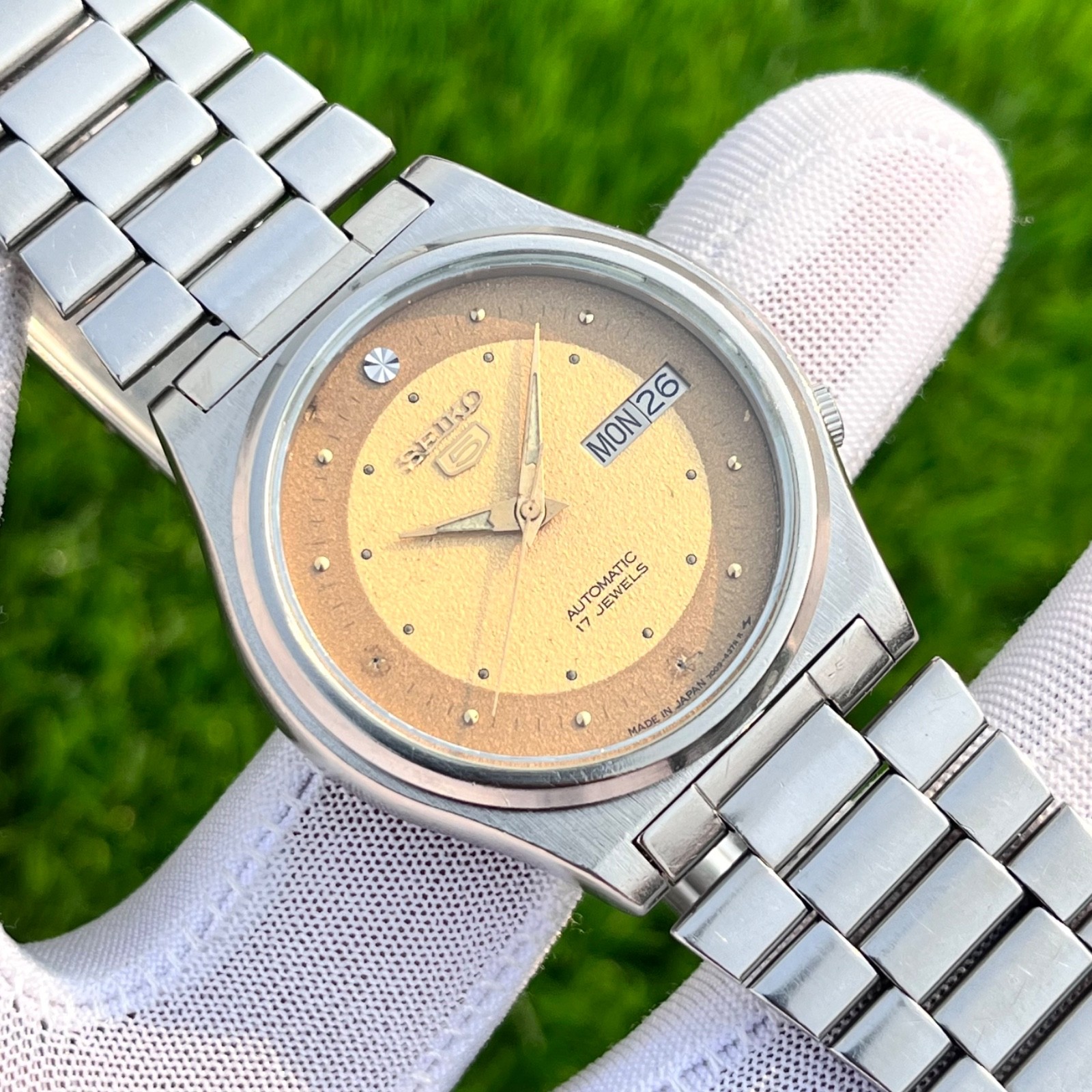 Vintage Seiko 5 Dress Formal 17J Automatic Japan Made Men’s Watch 7009-3171