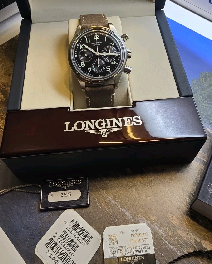 Used Longines Avigation Black Watch – L2.816.4.53.2 Big Eye Automatic Chrono