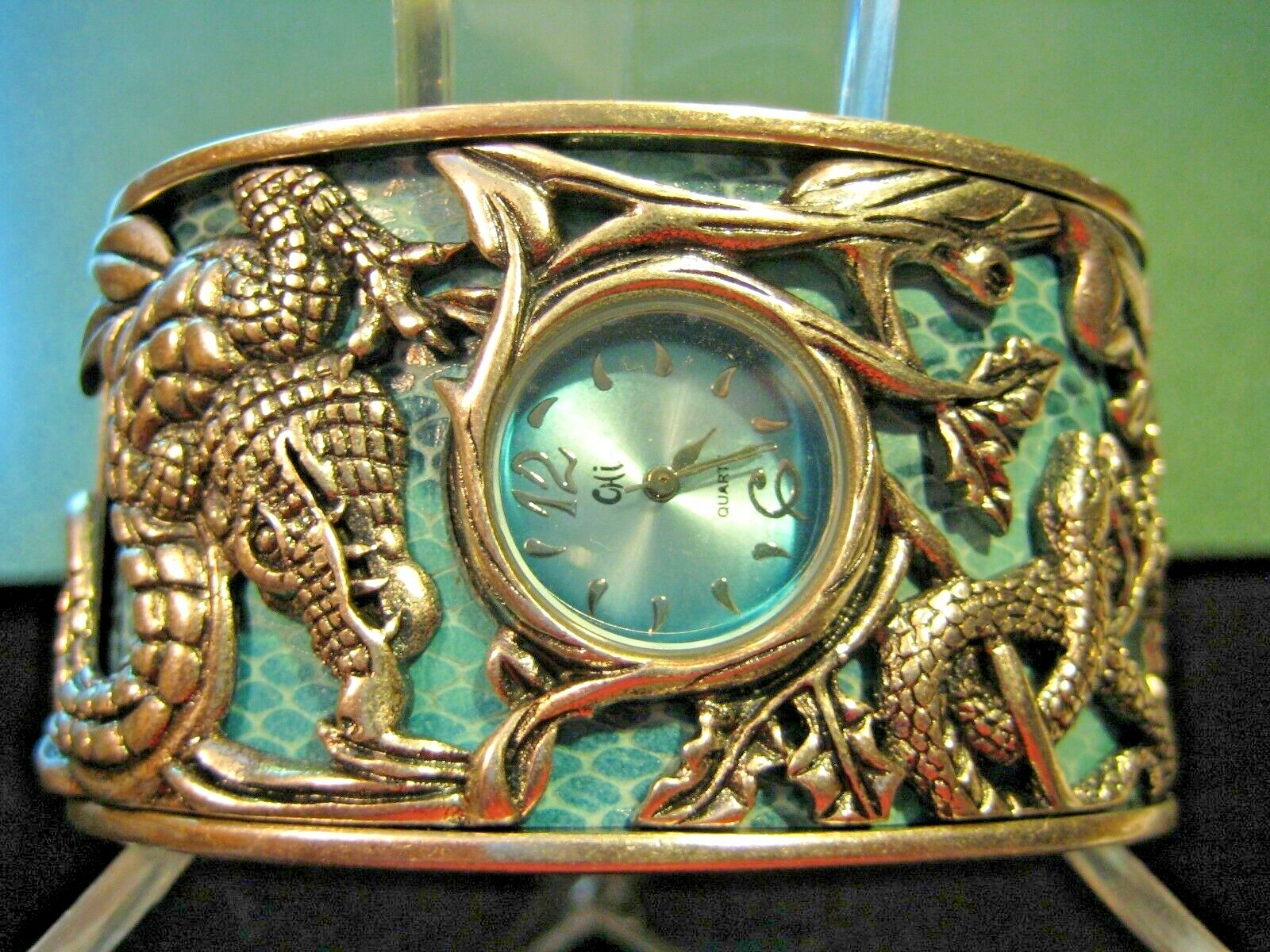 Carlos Falchi (For HSN)”Garden Of Eden” (Blue/Small) 7″ Cuff Watch(Orig.$199.95)