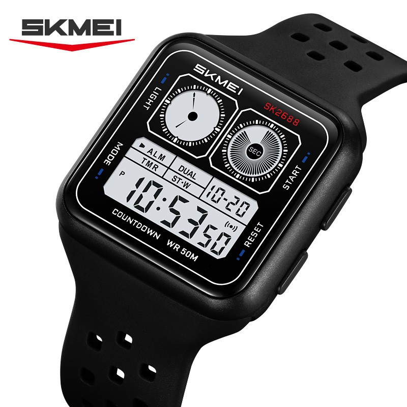 SKMEI Men Digital Watch Countdown Electronic Wristwatch Student Boys Alarm Watch