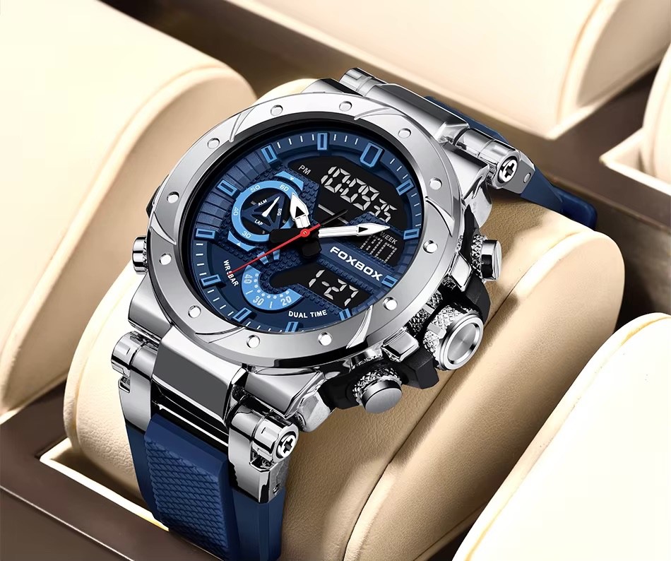 FOXBOX Mens Quartz Luxury Wristwatch Digital Analogue Sports Casual
