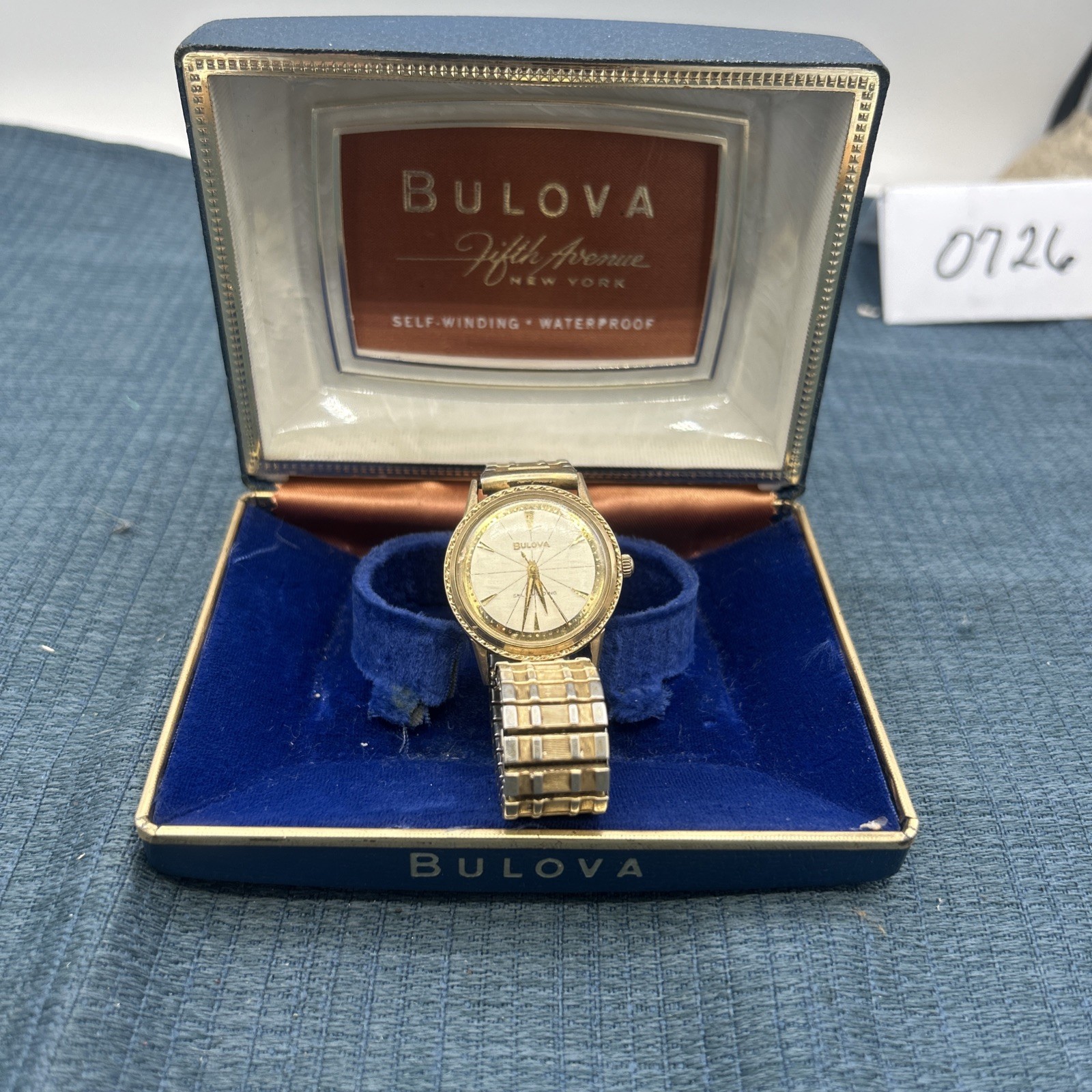 Vintage 1963 Bulova Self-Winding Automatic Watch White Dial 10k Rolled Gold