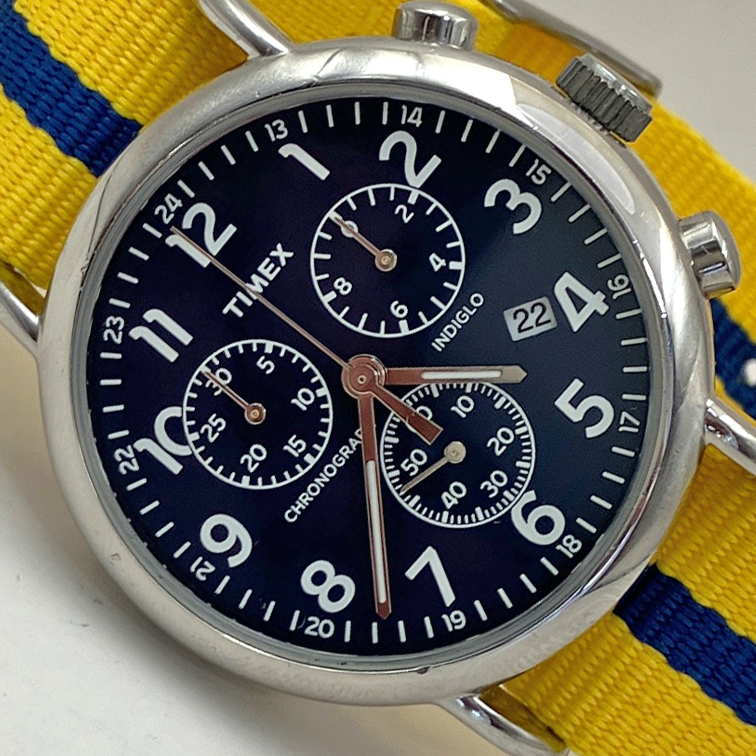 Timex Weekender Indiglo Chronograph Date Watch TW2P62300 35mm Mens